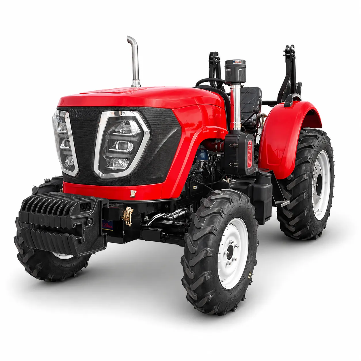 XQ-T904 90HP 4WD Farm Tractor 1 XQ-T904 90HP 4WD farm tractor with heavy-duty tires, front counterweight and open operator platform for agricultural work