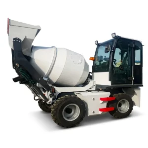 XQ-SM80 0.8m³ micro self-loading concrete mixer, ultra-compact 4-in-1 batching system designed for narrow alley construction and small-scale residential projects.