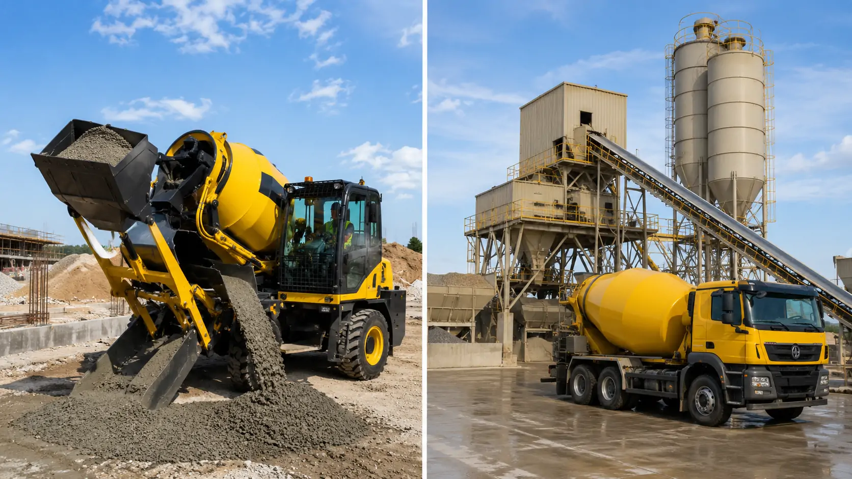 self loading vs traditional concrete mixer 1