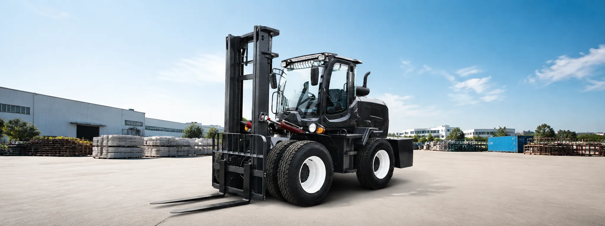 Contact Us 3 XQ Machinery rough terrain forklift for outdoor material handling and rough road conditions