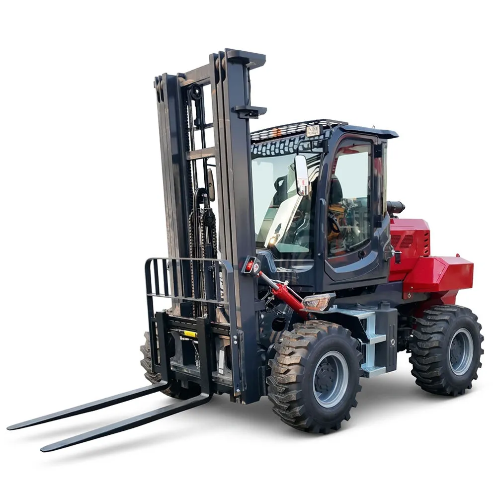 XQ-YC35-B 3.5 Ton 4WD Rear Steering Rough Terrain Forklift 1 XQ-YC35-B 3.5 ton 4WD rear steering rough terrain forklift with off-road tires and heavy-duty lifting mast