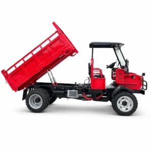 XQ 18HP rear-wheel drive diesel farm dumper with raised dump bed, canopy roof, open operator platform and off-road tires