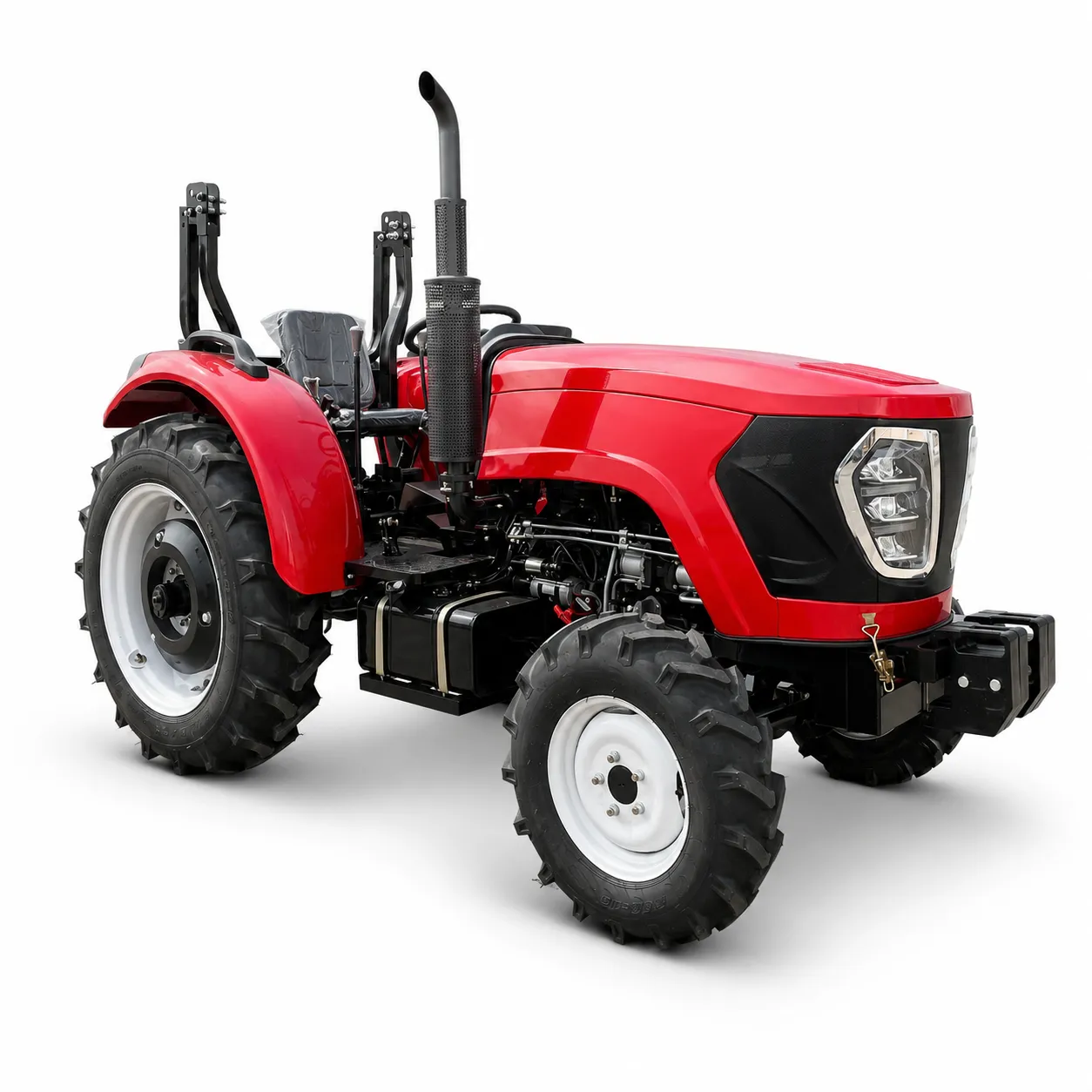 XQ-T1004 100HP 4WD Farm Tractor 1 XQ-T1004 100HP 4WD farm tractor with heavy-duty agricultural tires, front counterweight and open operator platform