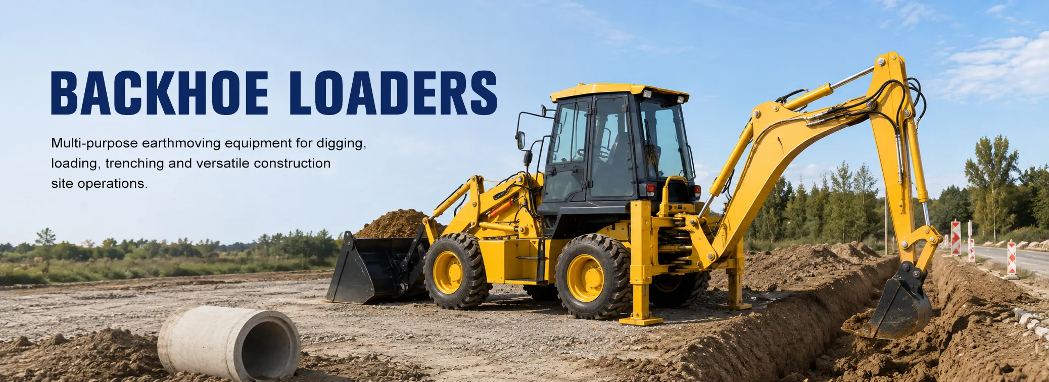Backhoe Loaders XQ Machinery backhoe loaders for digging, loading, trenching and construction site operations