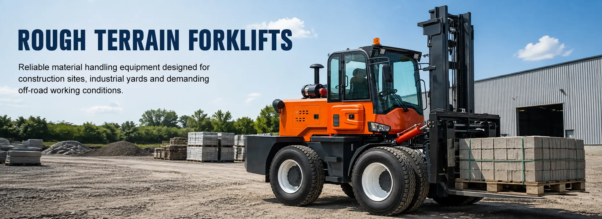 Rough Terrain Forklifts XQ Machinery rough terrain forklifts for construction sites, industrial yards and off-road material handling